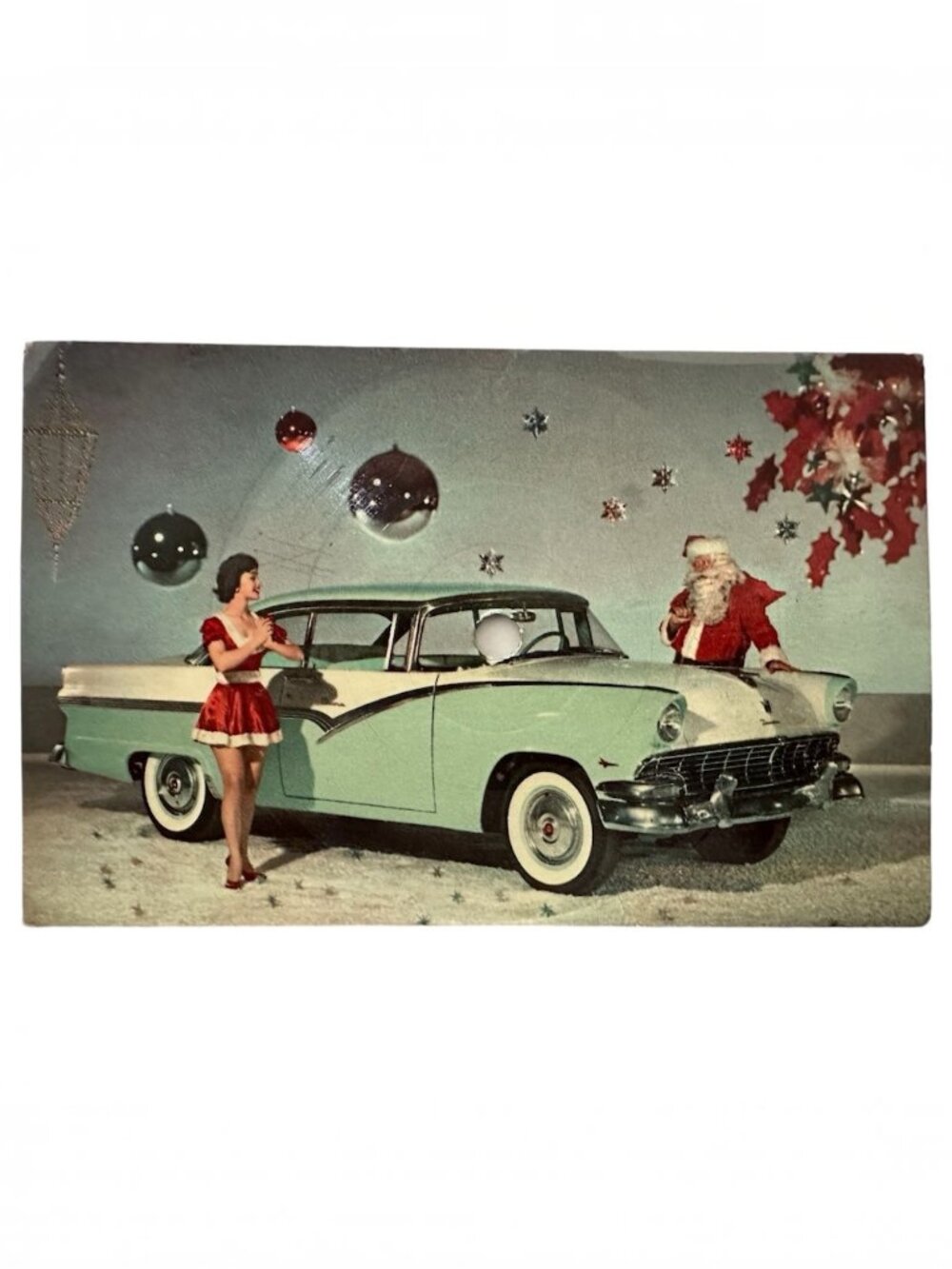 Vintage 1956 Ford Christmas Promo Rosemary Clooney 78 RPM Record Postcard